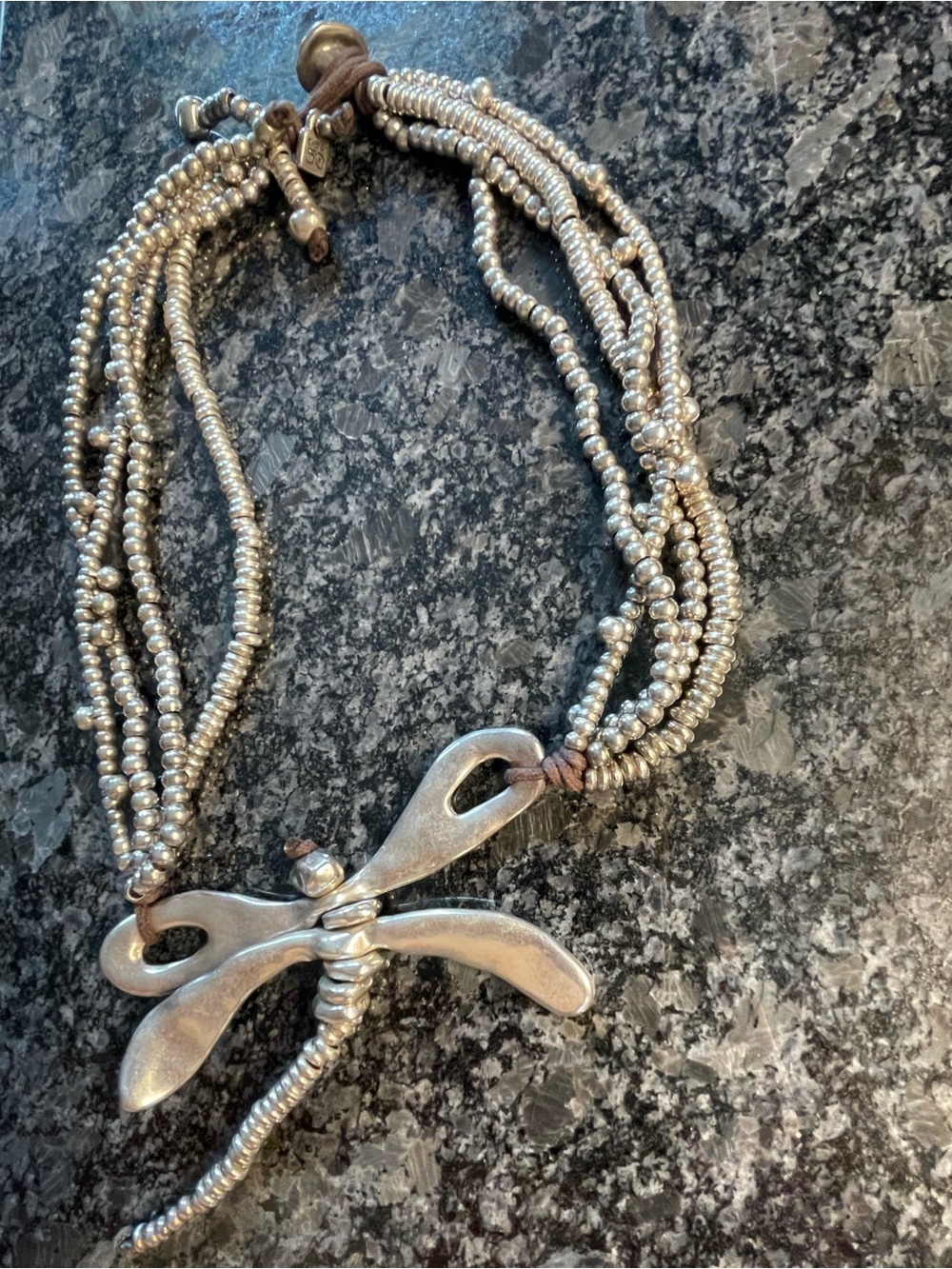 Silver Dragonfly Multi-Strand Beaded Necklace - Women's Jewelry